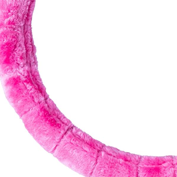 Xkeribom Lenkradbezug 37-38cm Lenkradschoner Lenkradschutz Plüsch Rosa Pink